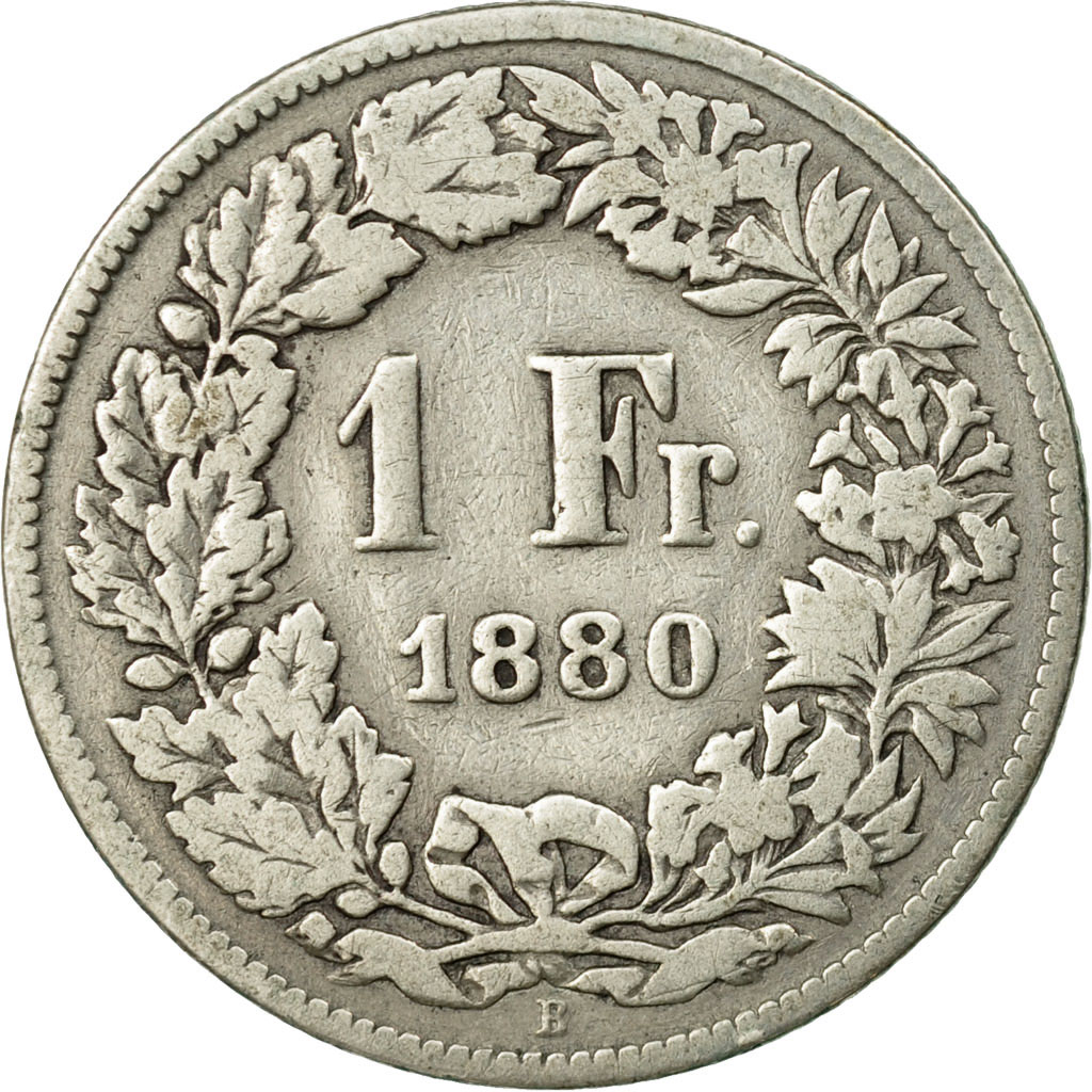 Coin, Switzerland, Franc, 1880, Bern, , Silver, KM:24