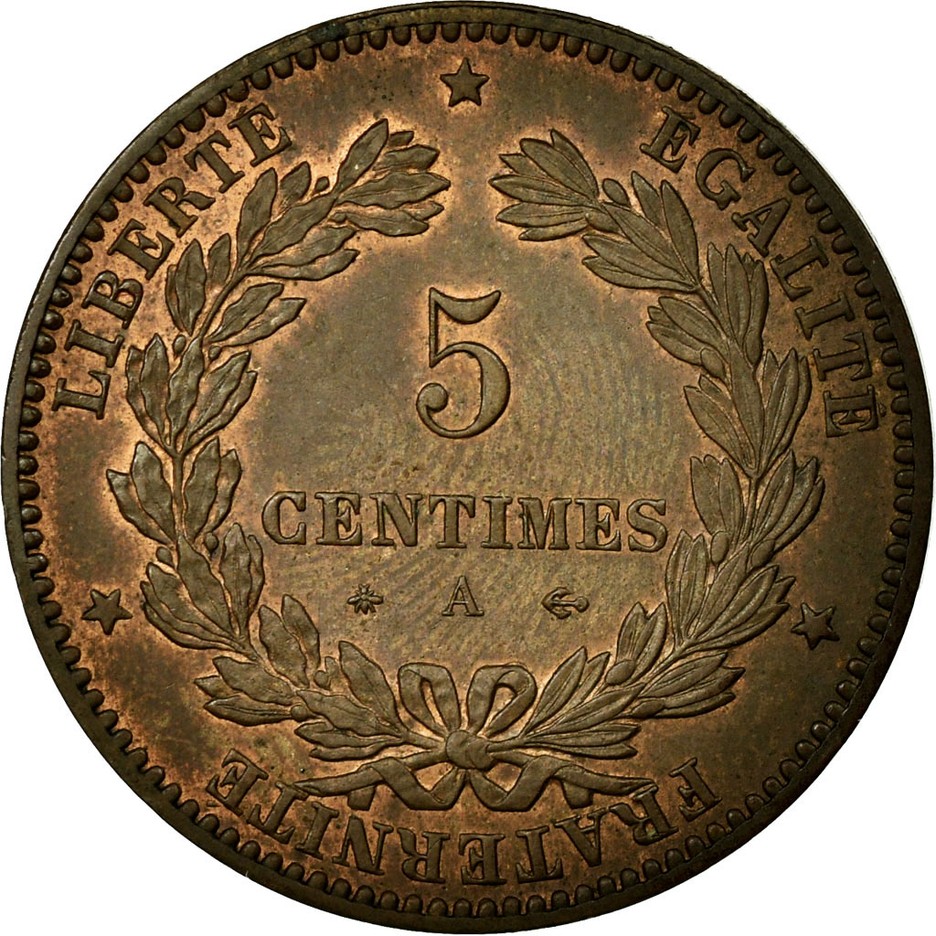 Coin, France, Cérès, 5 Centimes, 1876, Paris, , Bronze, Gadoury:157a