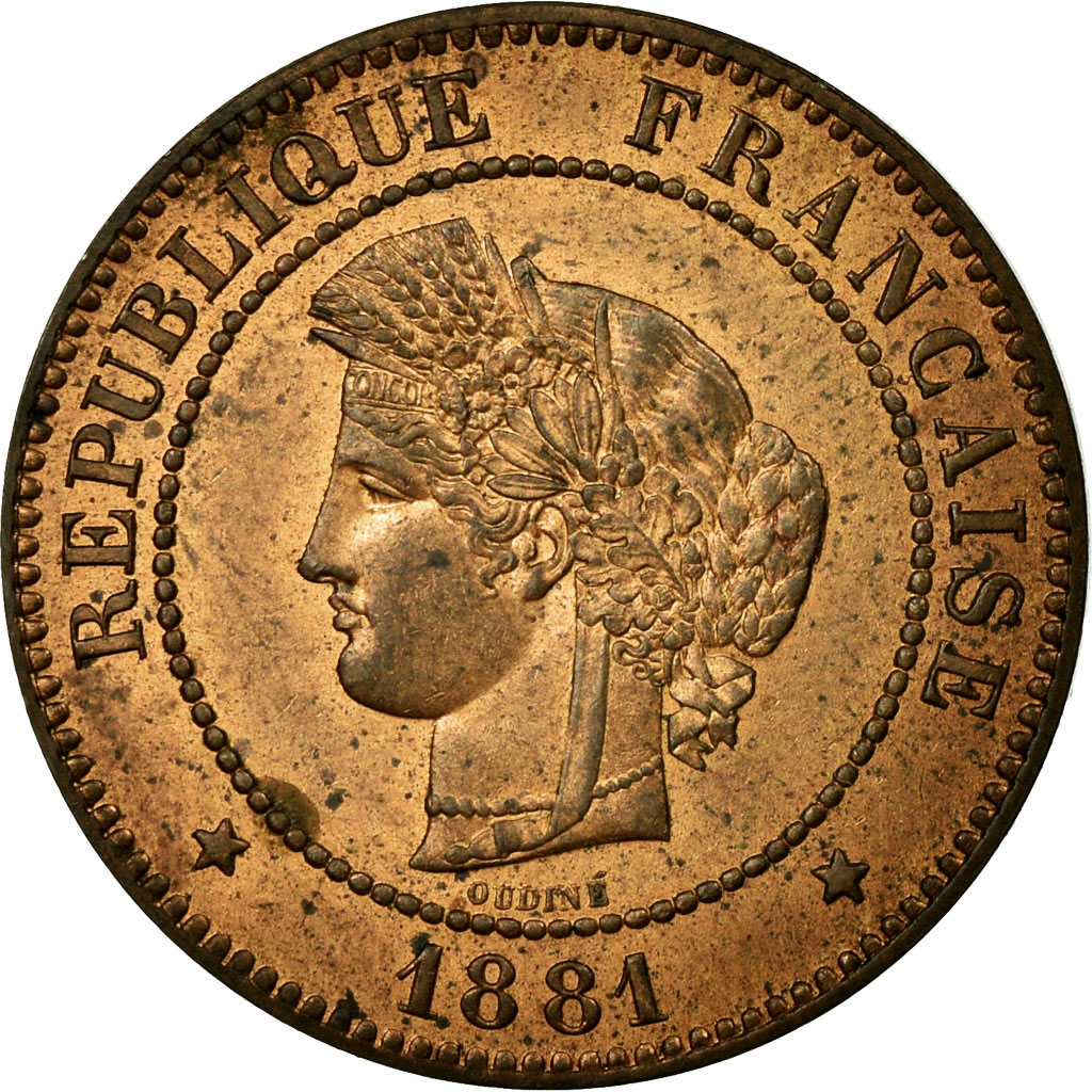 Coin, France, Cérès, 5 Centimes, 1881, Paris, , Bronze, KM:821.1
