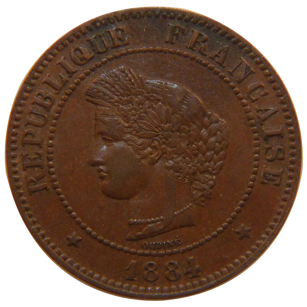 Coin, France, Cérès, 5 Centimes, 1884, Paris, , Bronze, KM:821.1