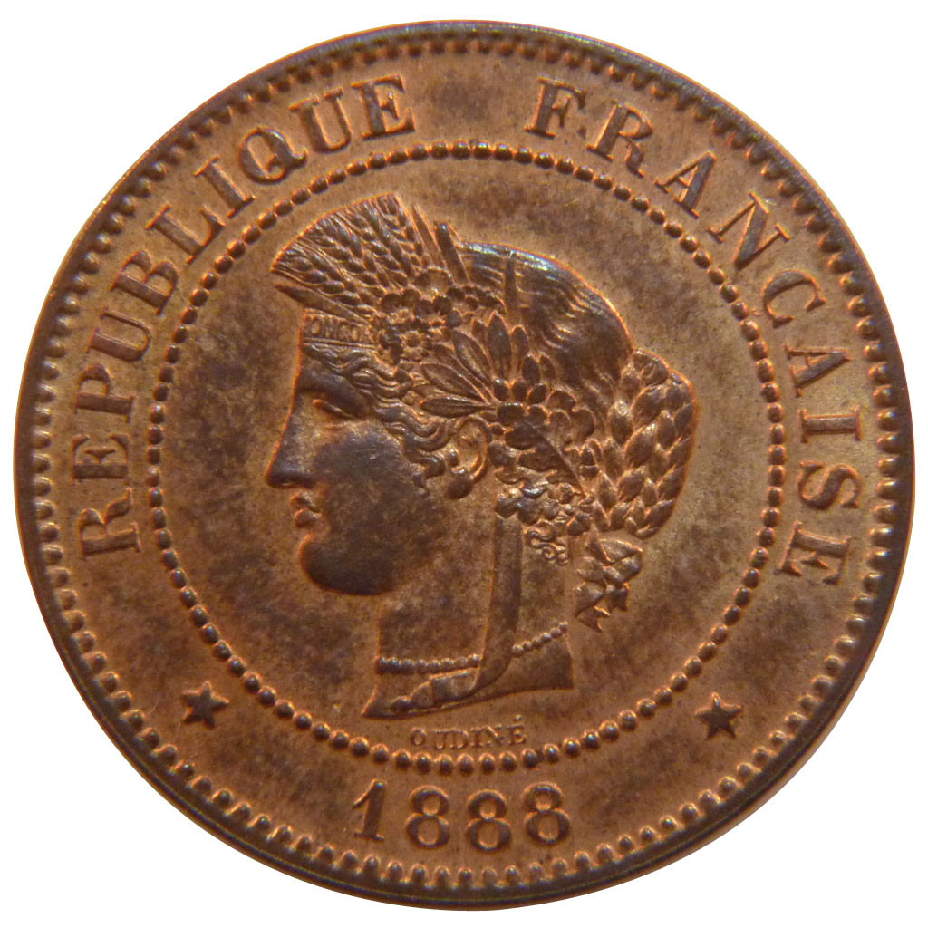 Coin, France, Cérès, 5 Centimes, 1888, Paris, , Bronze, KM:821.1