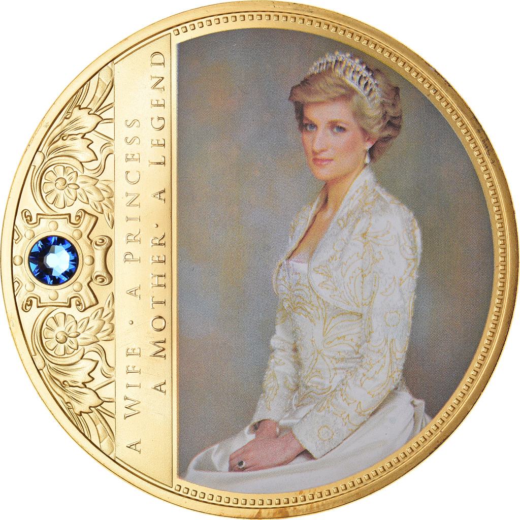 United Kingdom, Medal, Portrait of a Princess, Diana, , Copper Gilt