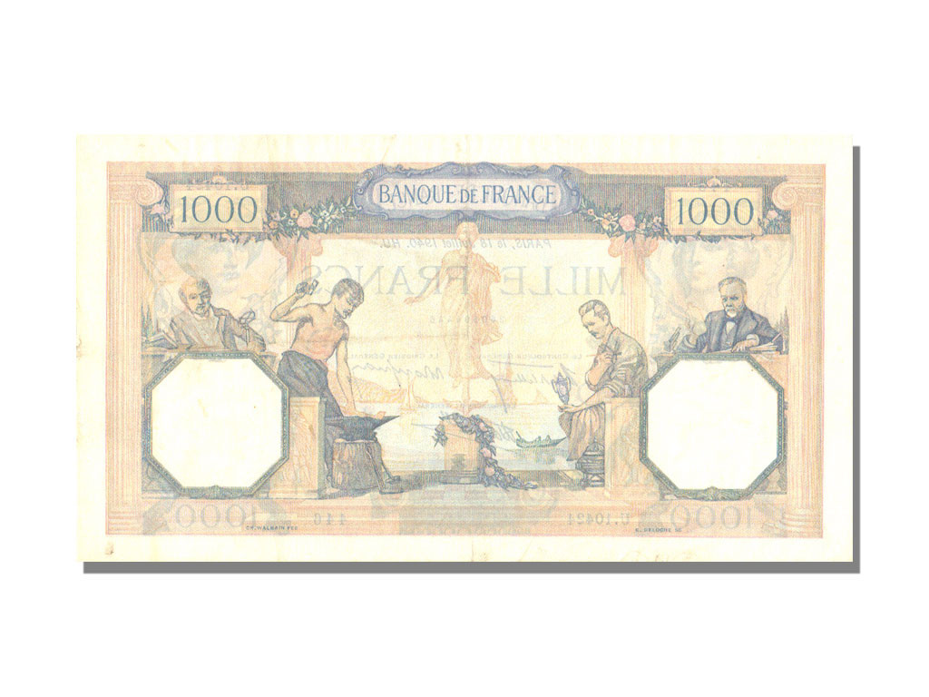 Biljet, Frankrijk, 500 Francs, 1 000 F 1927-1940 ''Cérès et Mercure'', 1940