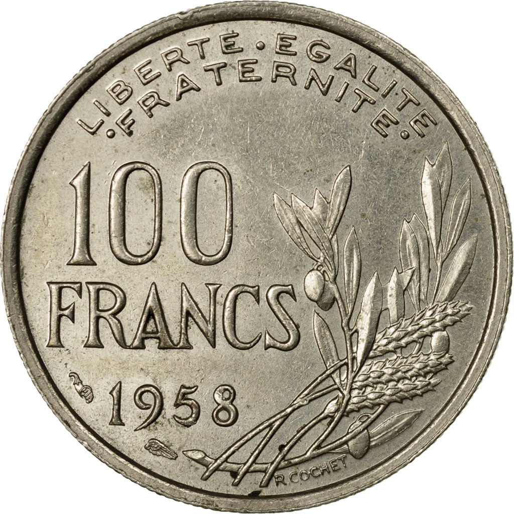 Coin, France, Cochet, 100 Francs, 1958, , Copper-nickel, KM:919.1, Le