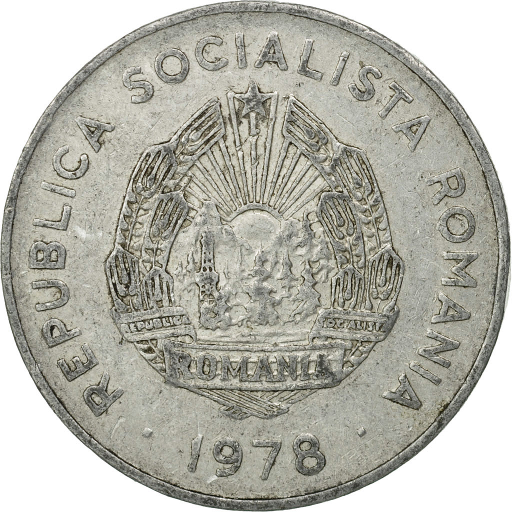 Moneda, Rumanía, 5 Lei, 1978, BC+, Aluminio, KM:97