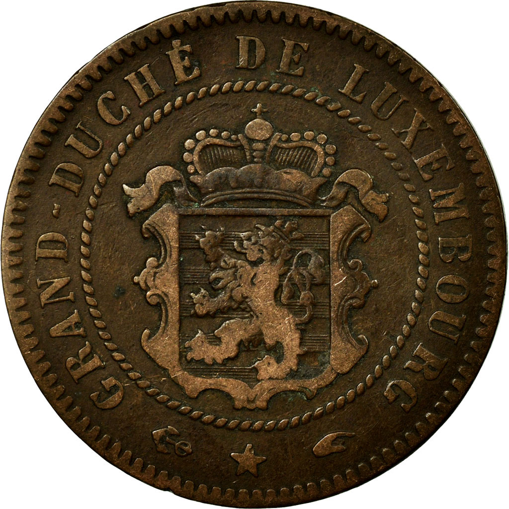 Coin, Luxembourg, William III, 5 Centimes, 1855, Paris, , Bronze