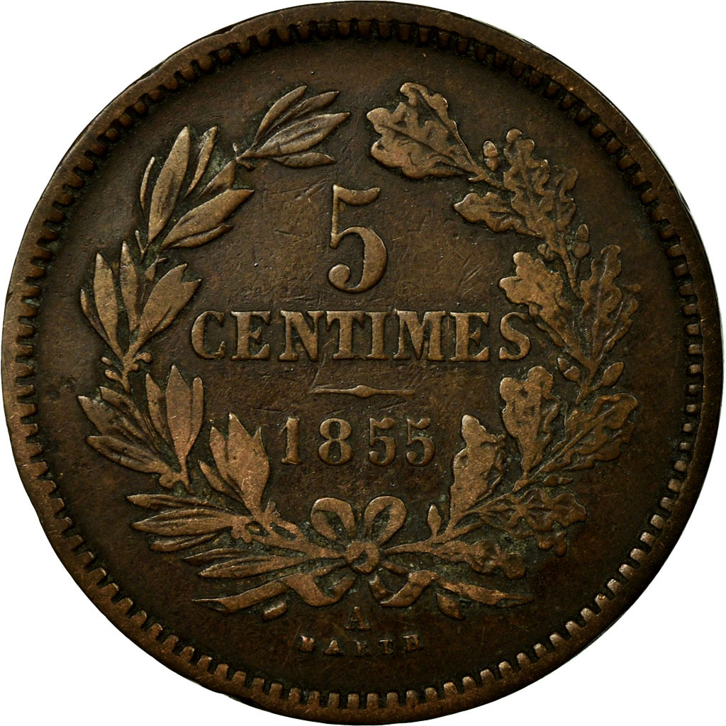 Coin, Luxembourg, William III, 5 Centimes, 1855, Paris, , Bronze