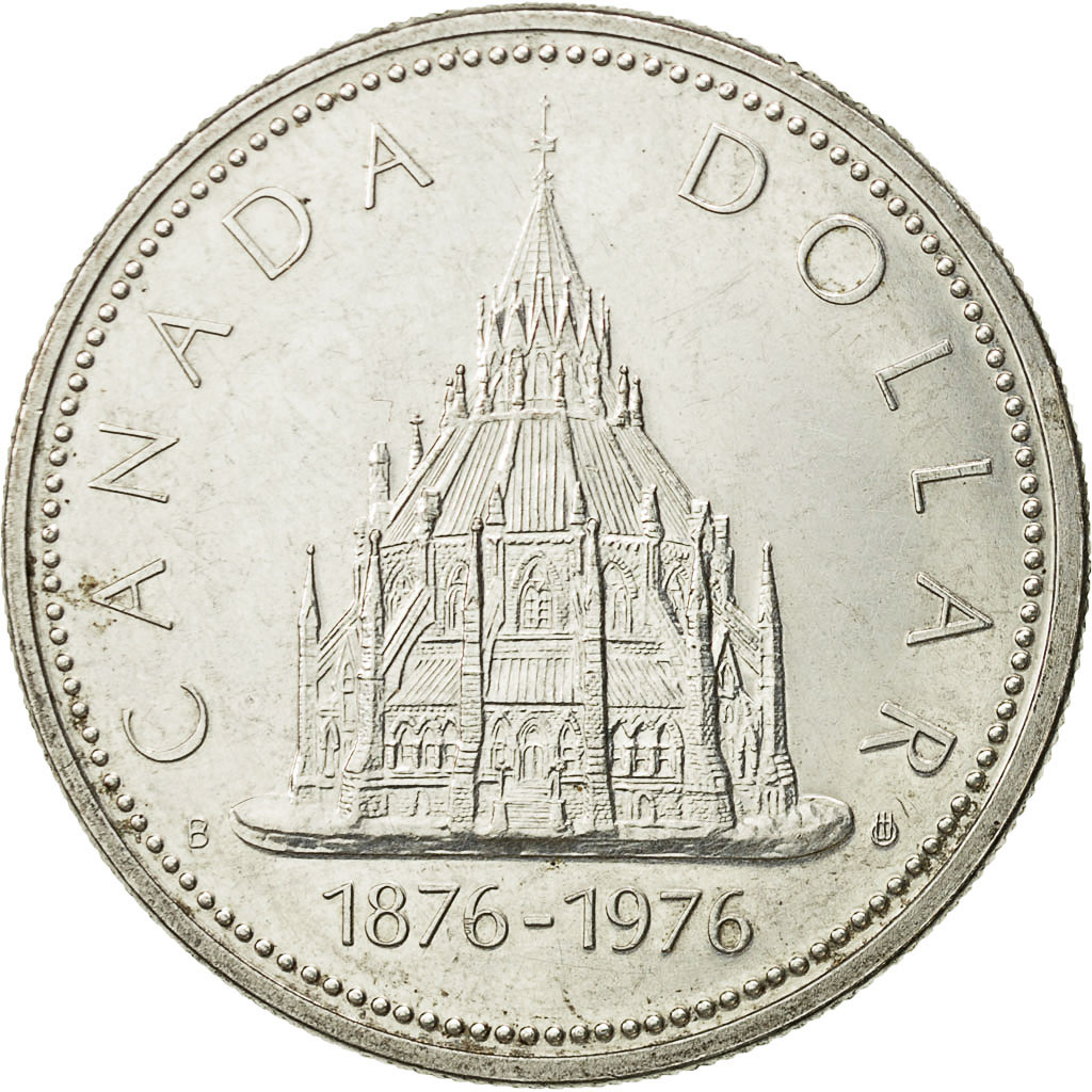 coin, Canada, Elizabeth II, Dollar, 1976, Royal Canadian Mint, Ottawa