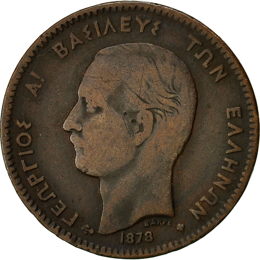 Coin, Greece, George I, 5 Lepta, 1878, , Copper, KM:54