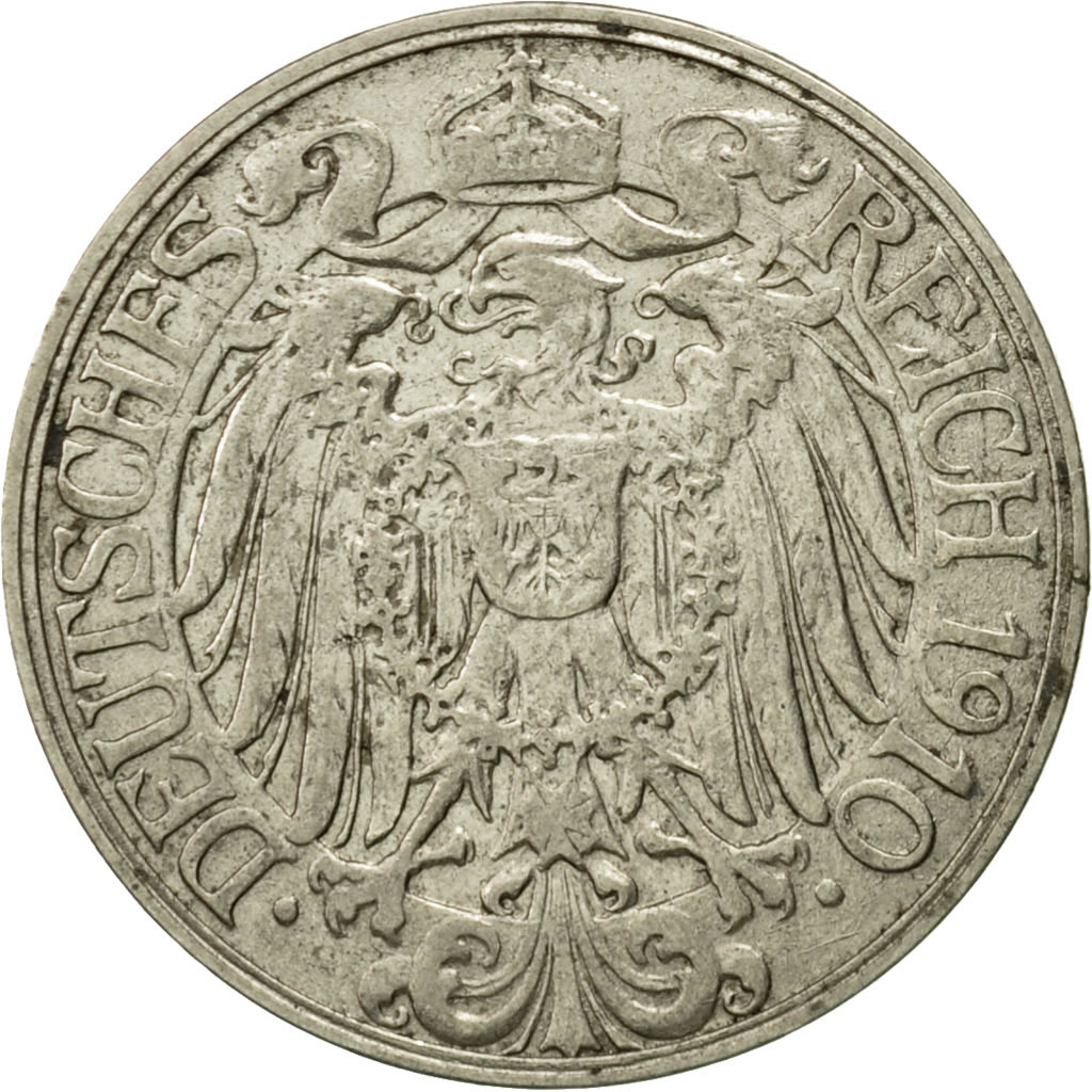 Coin, GERMANY - EMPIRE, Wilhelm II, 25 Pfennig, 1910, Stuttgart, 