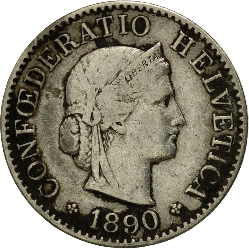 Coin, Switzerland, 5 Rappen, 1890, Bern, , Copper-nickel, KM:26