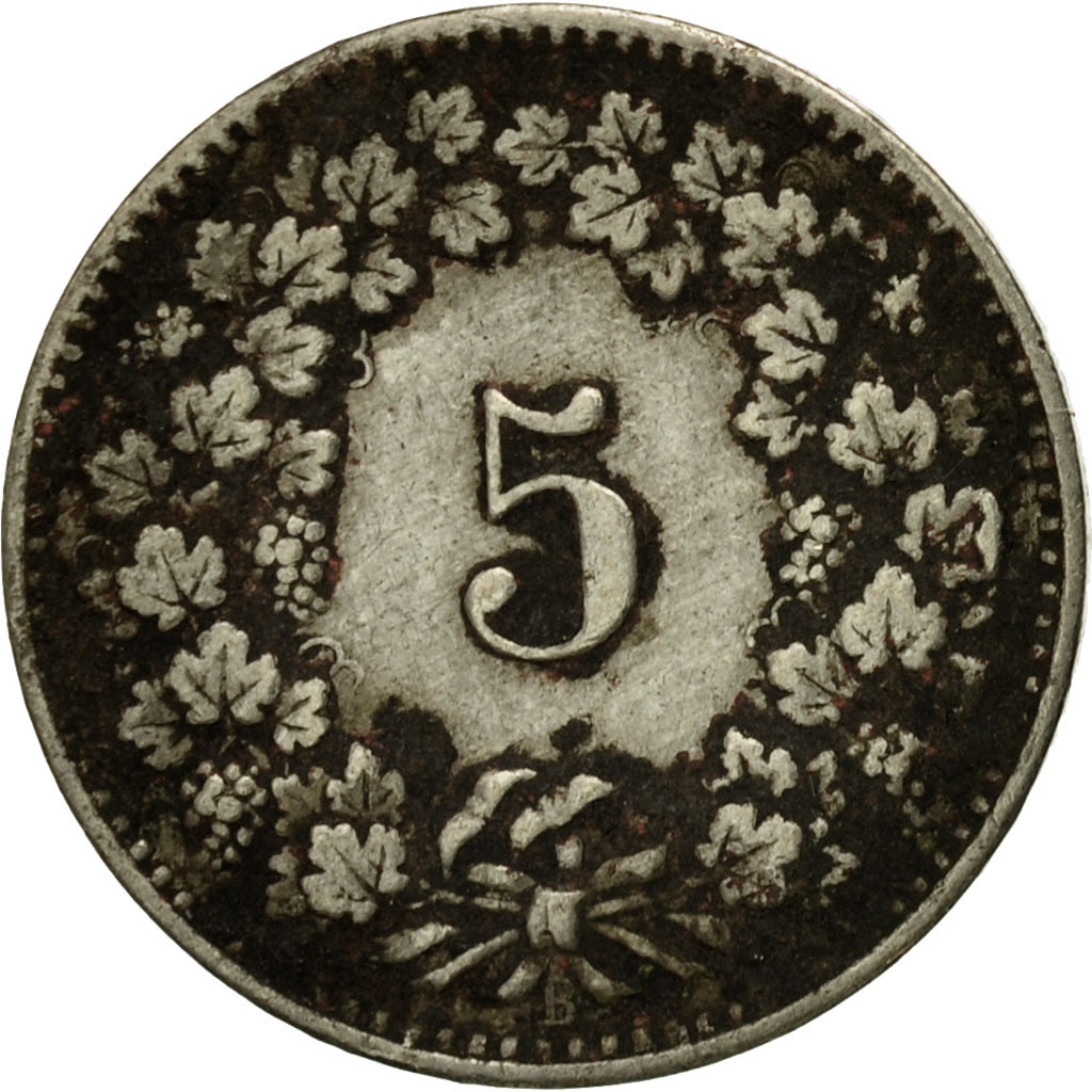 Coin, Switzerland, 5 Rappen, 1890, Bern, , Copper-nickel, KM:26