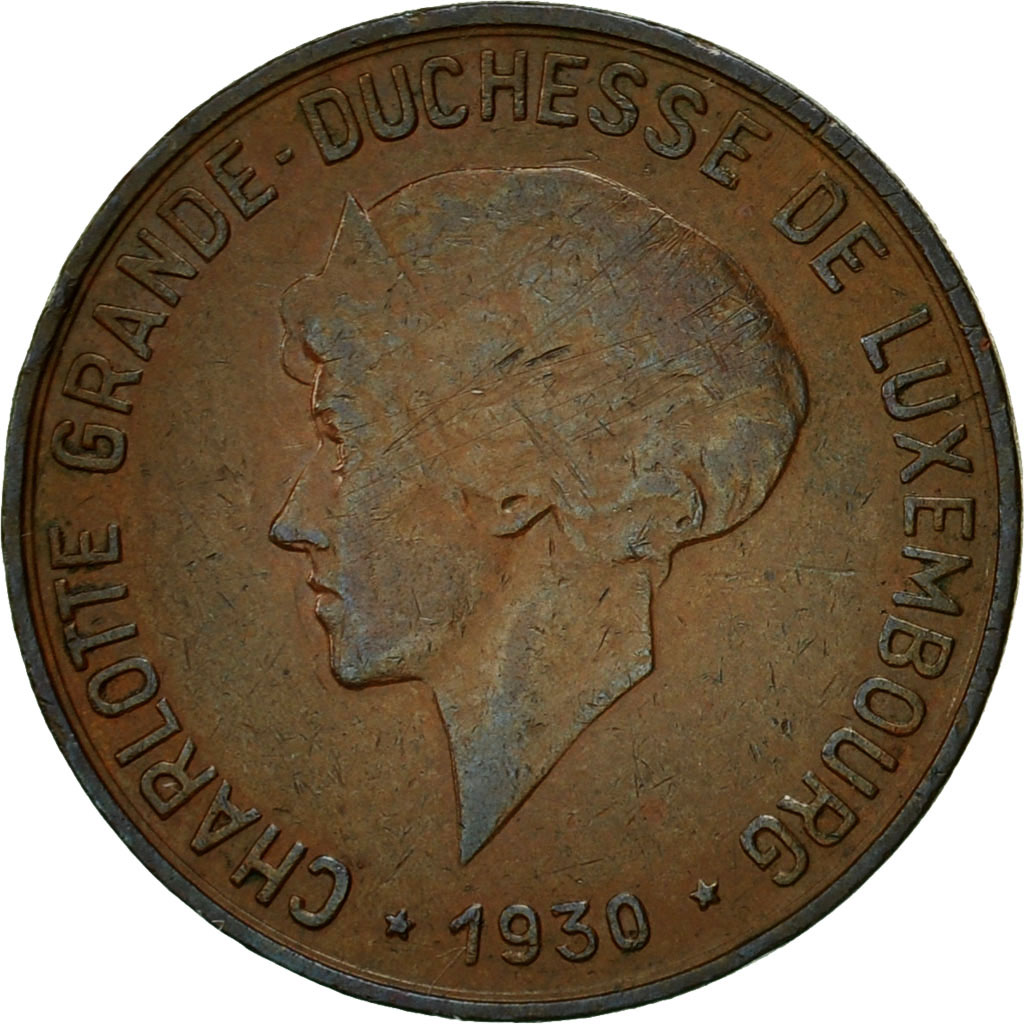 Moneda, Luxemburgo, Charlotte, 10 Centimes, 1930, MBC, Bronce, KM:41