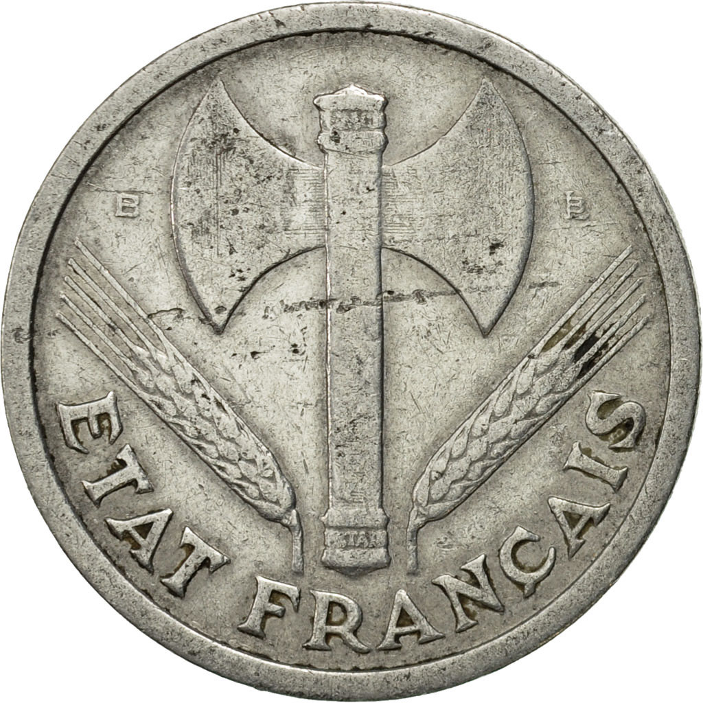 Coin, France, Bazor, 2 Francs, 1944, Beaumont - Le Roger, , Aluminum