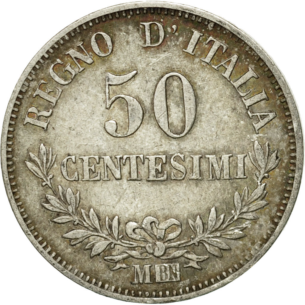 Coin, Italy, Vittorio Emanuele II, 50 Centesimi, 1863, Milan, , Silver