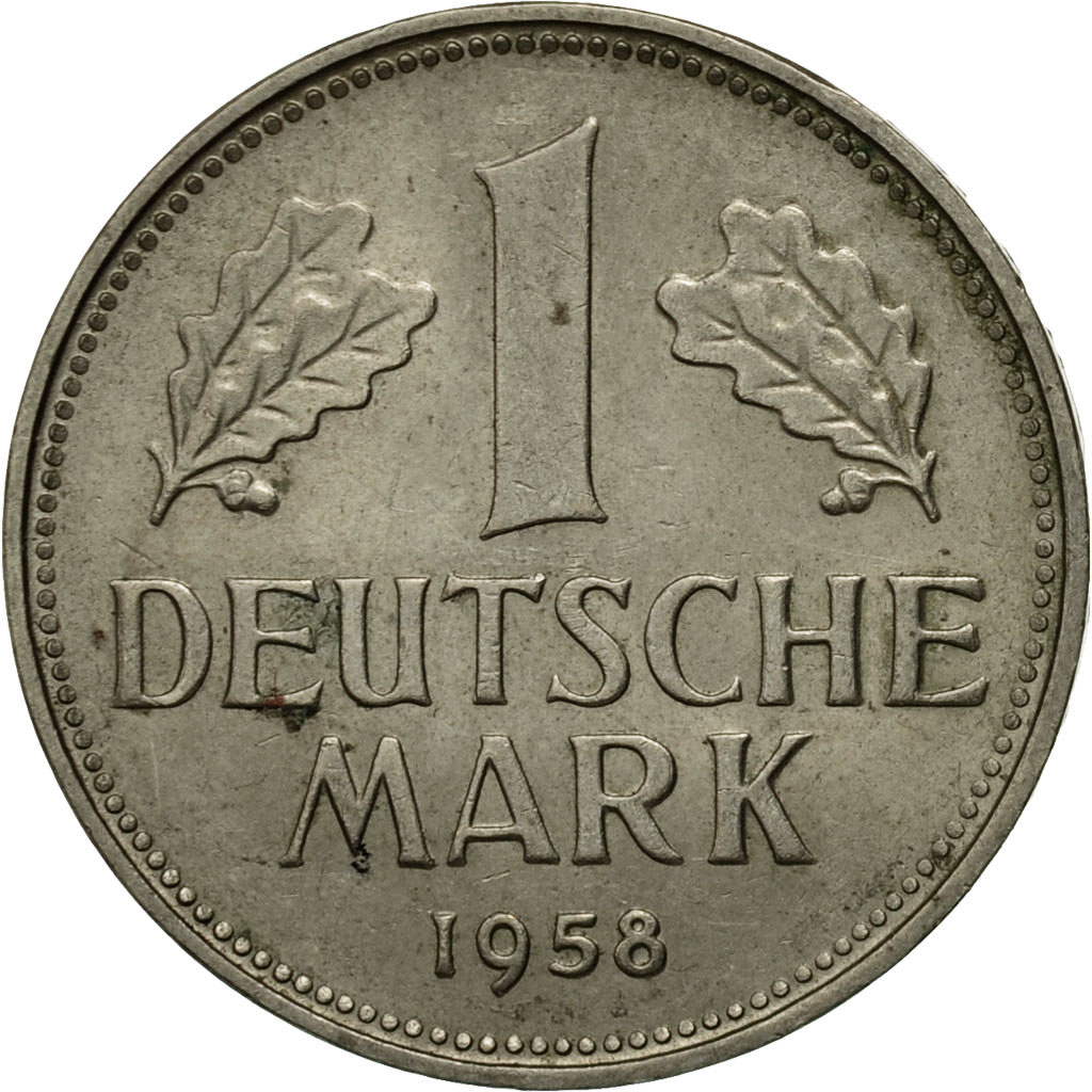 Coin, GERMANY - FEDERAL REPUBLIC, Mark, 1958, Stuttgart, 
