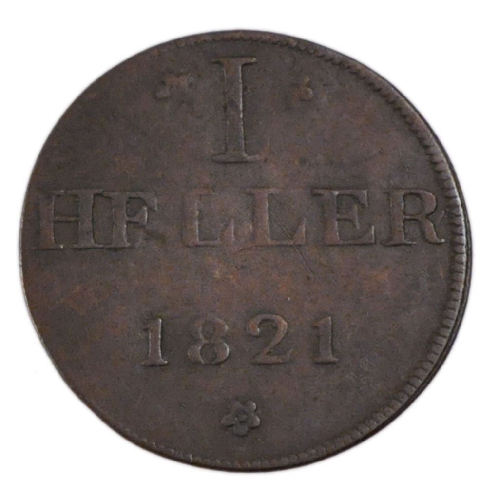 Coin, German States, FRANKFURT AM MAIN, Heller, 1821, , Copper, KM:301