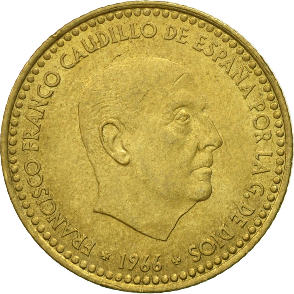Moneda, España, Francisco Franco, caudillo, Peseta, 1972, MBC, Aluminio -