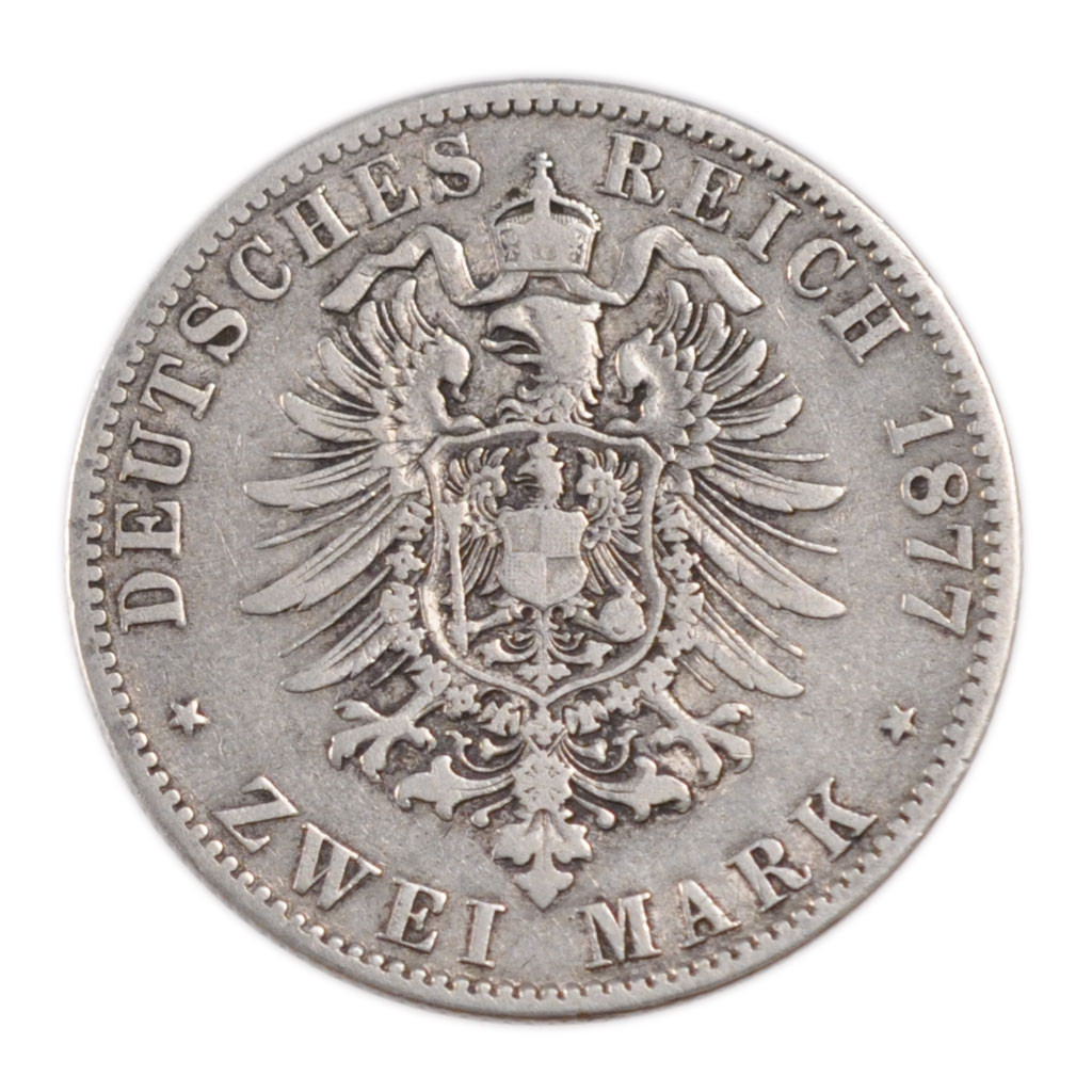 Coin, German States, PRUSSIA, Wilhelm I, 2 Mark, 1877, Berlin, 