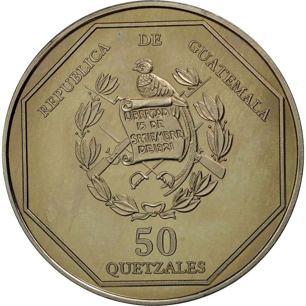 Coin, Guatemala, 50 Quetzales, 1995, Tower, , Copper-nickel, KM:3f.2
