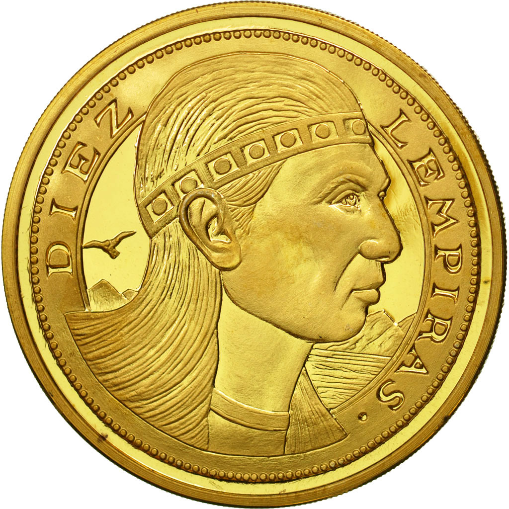 Coin, Honduras, 10 Lempiras, 1995, Tower, , Gilt Alloy, KM:1b.1