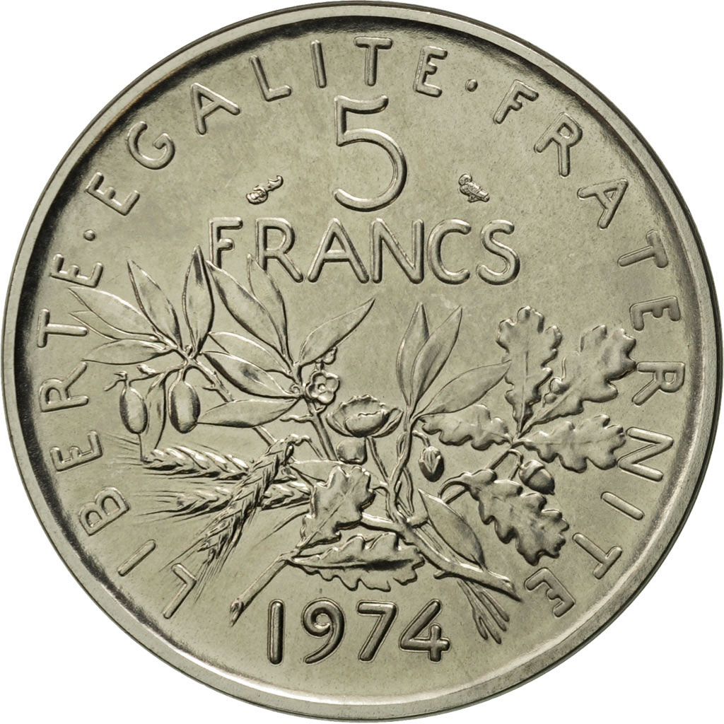 Coin, France, 5 Francs, 1974, Paris, , Nickel Clad Copper-Nickel, KM:P503