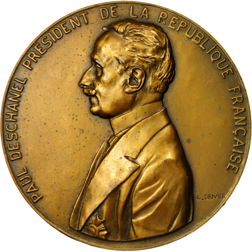 France, Medal, Les Présidents de la République, Paul Deschanel, 1920, Drivier