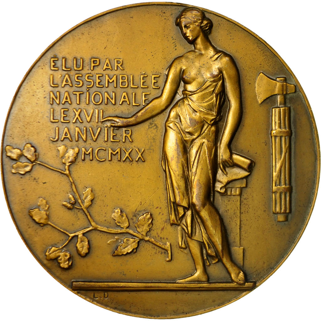 France, Medal, Les Présidents de la République, Paul Deschanel, 1920, Drivier