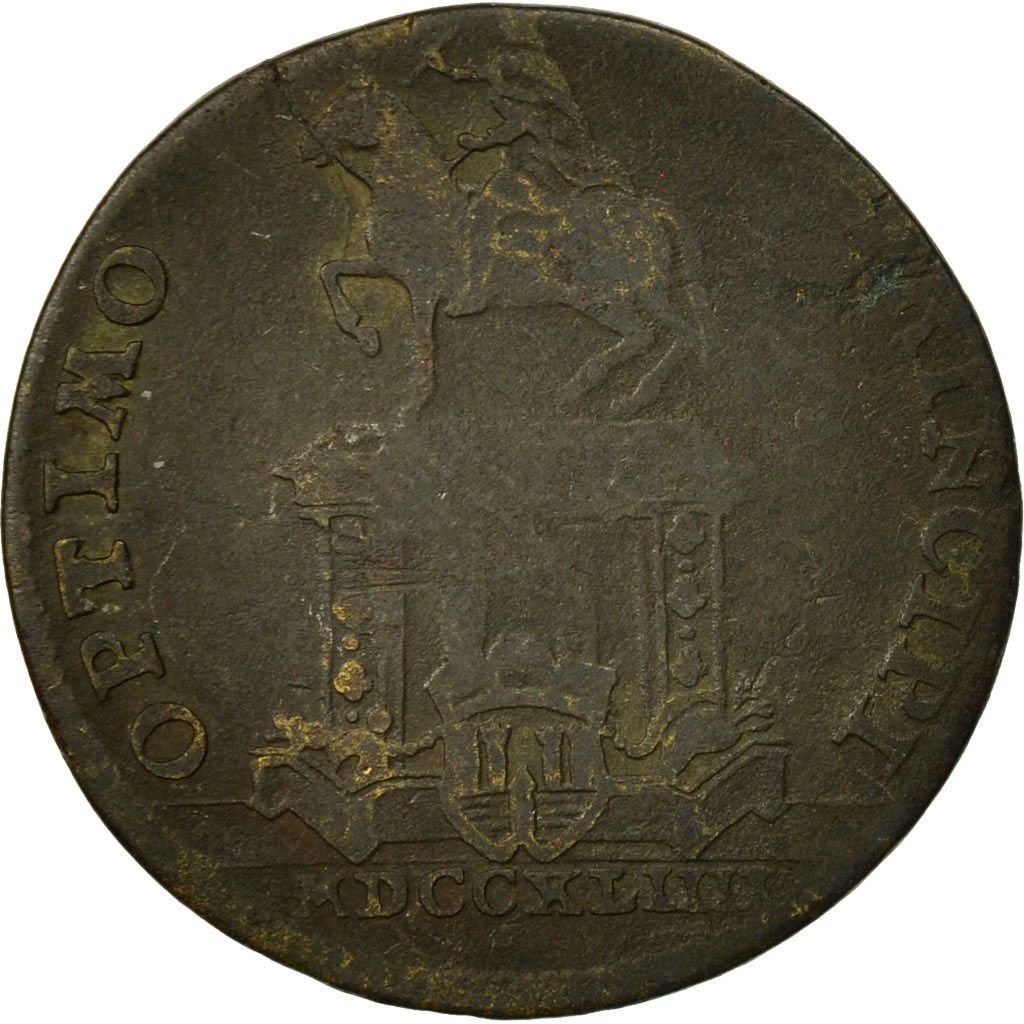 France, Token, Statue de Louis XV à Bordeaux, 1744, , Brass