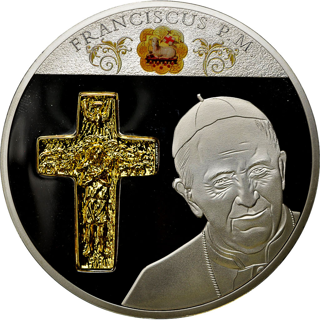 France, Medal, Le Pape François, , Copper Plated Silver