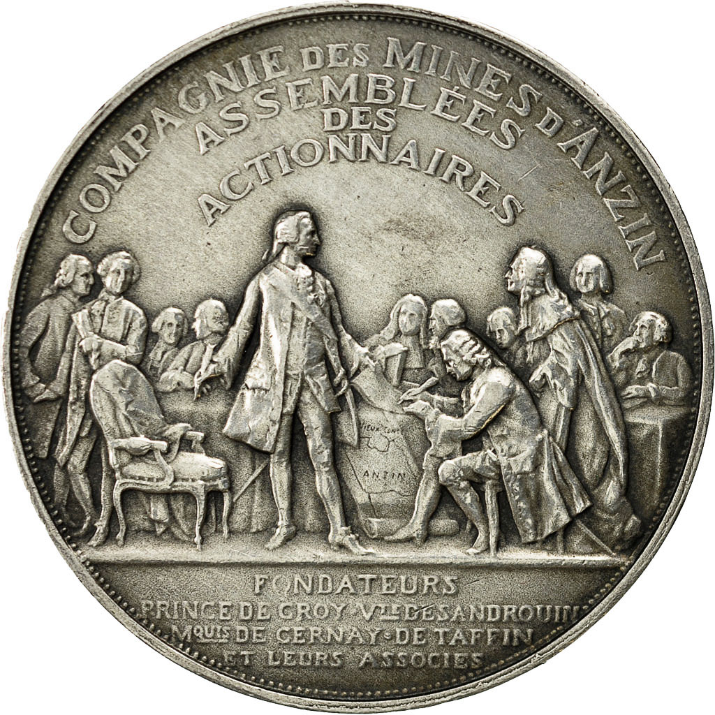 Frankrijk, Token, Compagnie des Mines d'Anzin, Theunissen, PR, Zilver