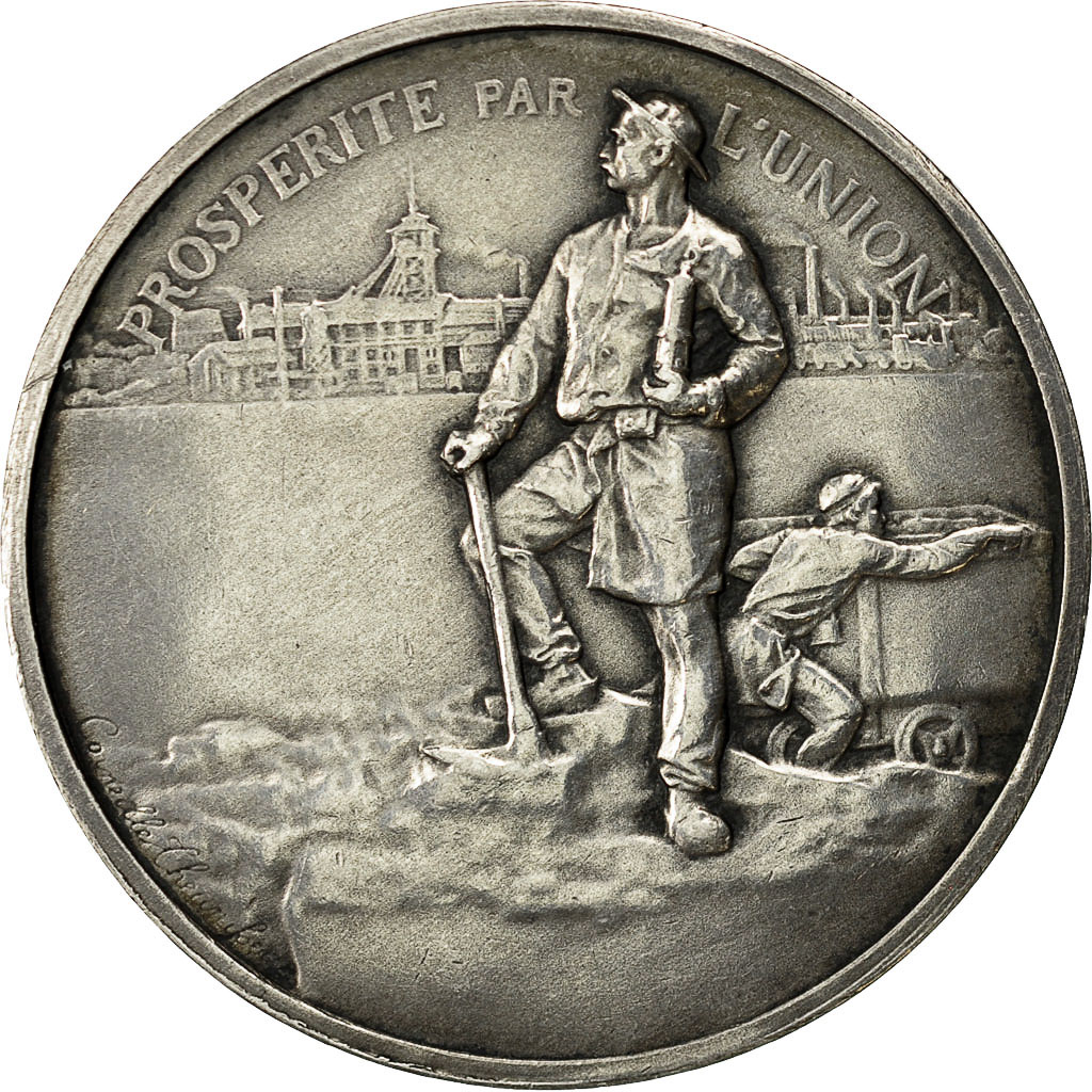 Frankrijk, Token, Compagnie des Mines d'Anzin, Theunissen, PR, Zilver