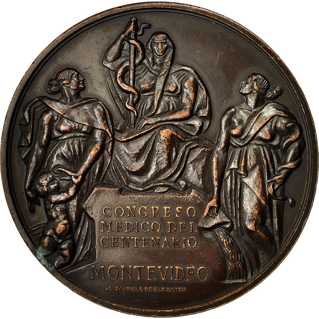 France, Medal, Artigas, Congrès Médical du Centenaire, Montevidéo, 1930, San