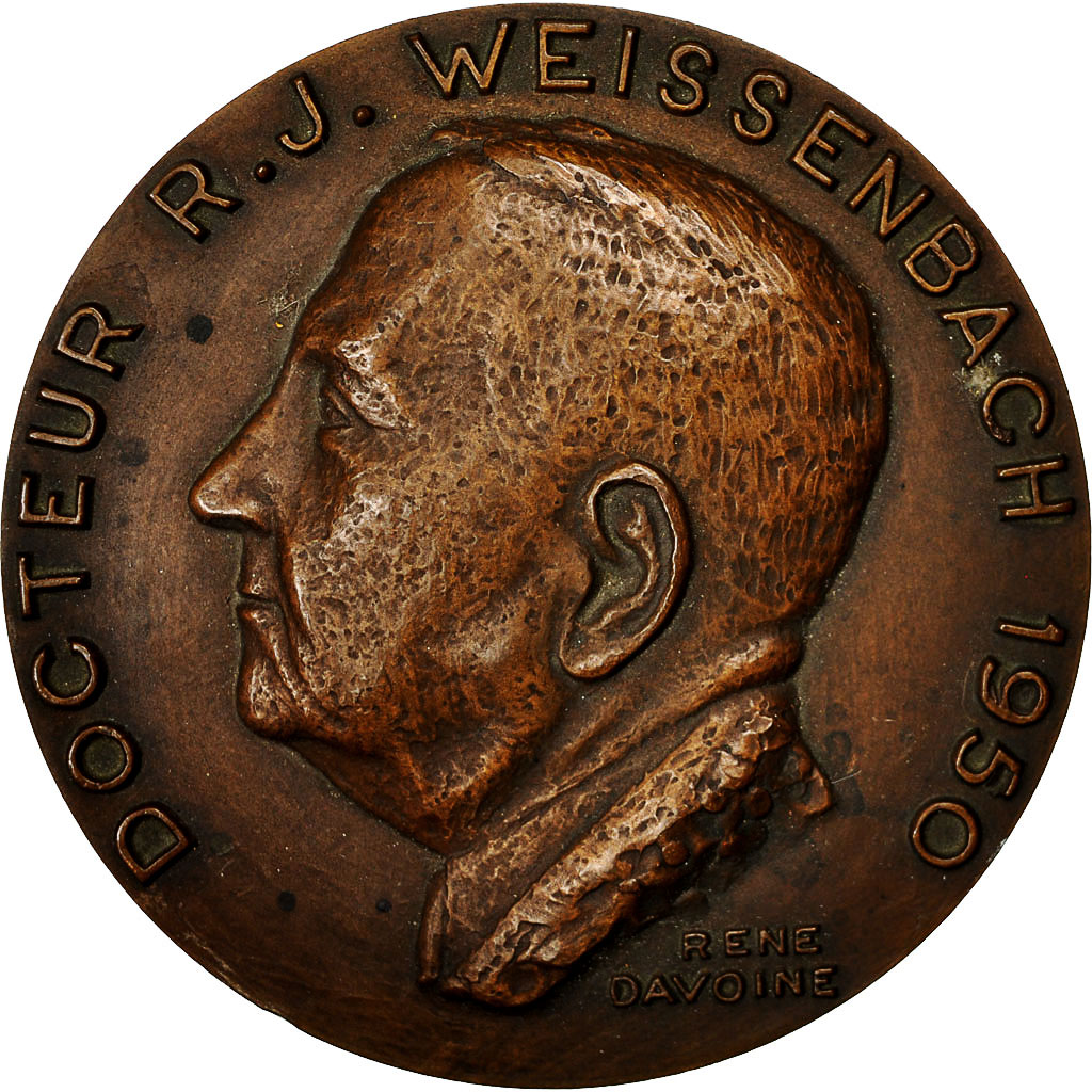 France, Medal, Professeur R.J.Weissenbach, 1950, Davoine, , Bronze