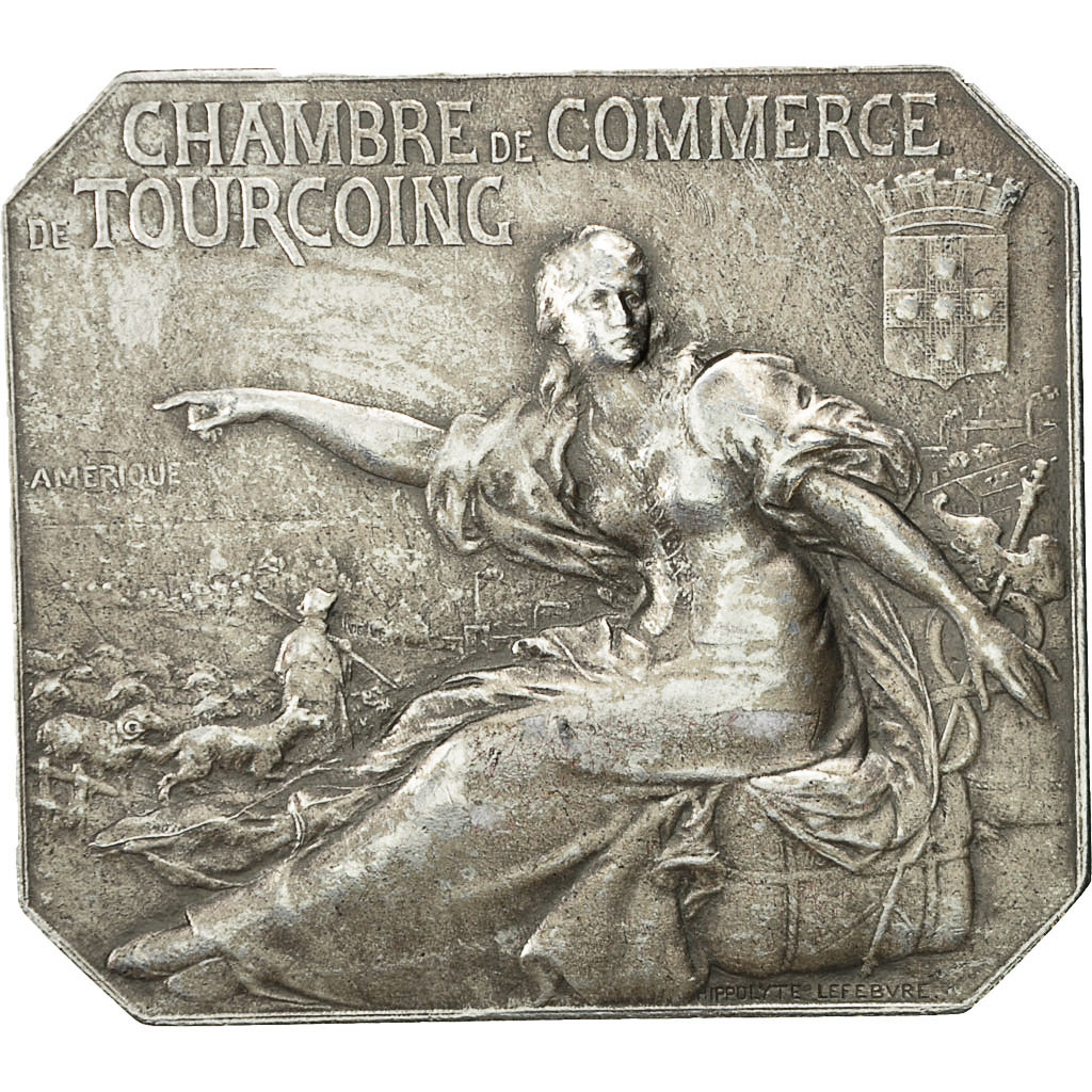 Frankrijk, Medal, Chambre de Commerce de Tourcoing, Lefebvre, PR, Zilver