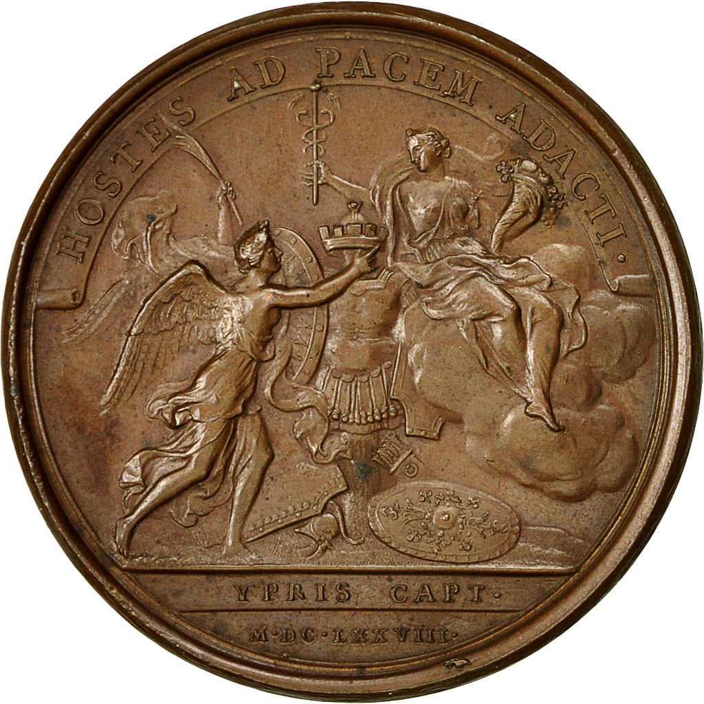 France, Medal, Louis XIV, Prise d'Ypres par l'Armée Française, 1678, Mauger