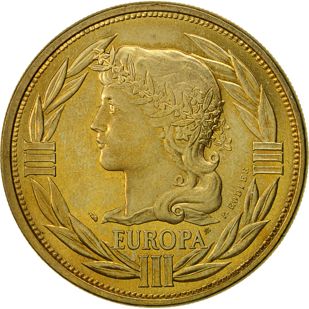 France, Medal, Ecu Europa, Marianne, 1993, Rodier, , Copper-Nickel Gilt