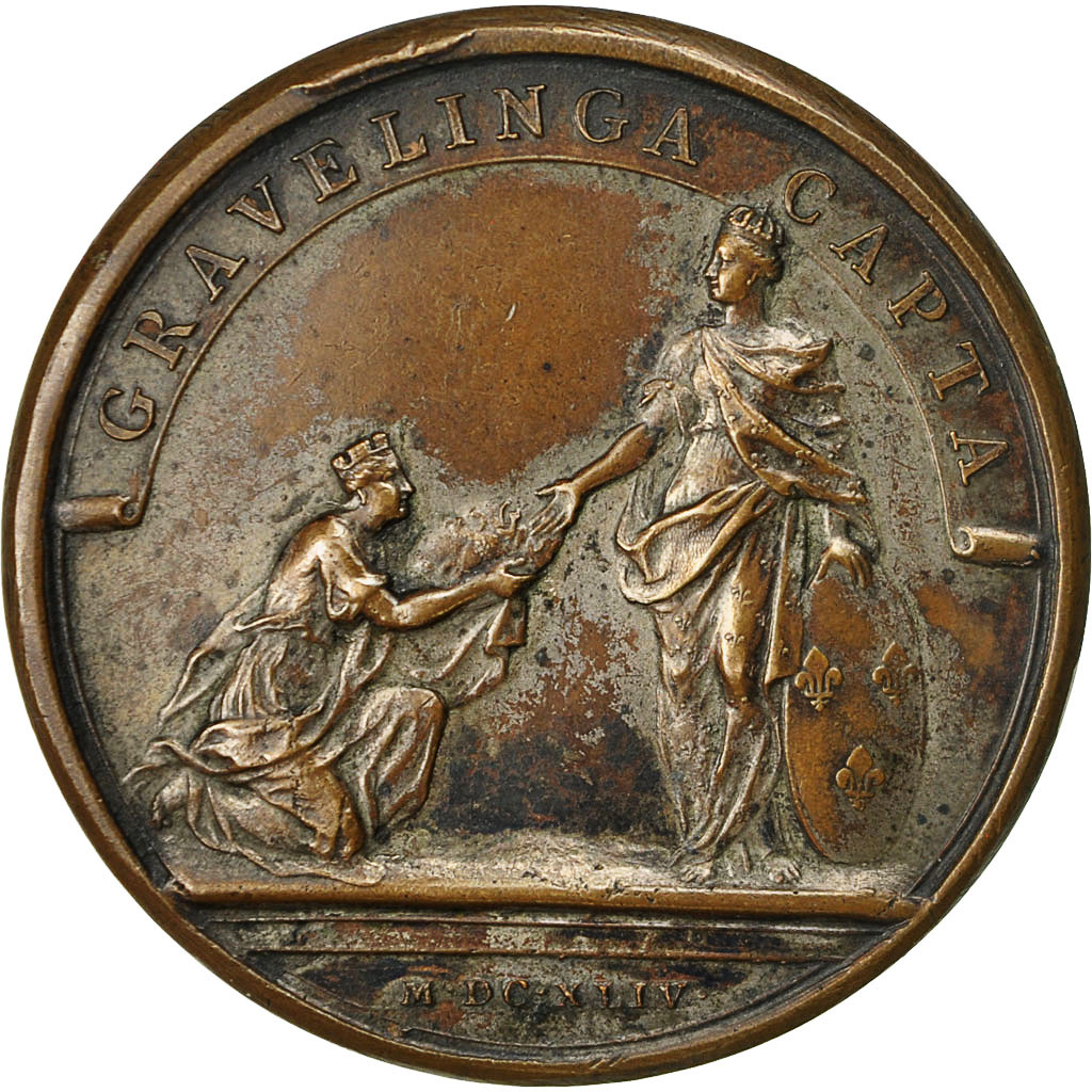 France, Medal, Louis XIV, Prise de Gravelines, 1644, Mauger, , Bronze