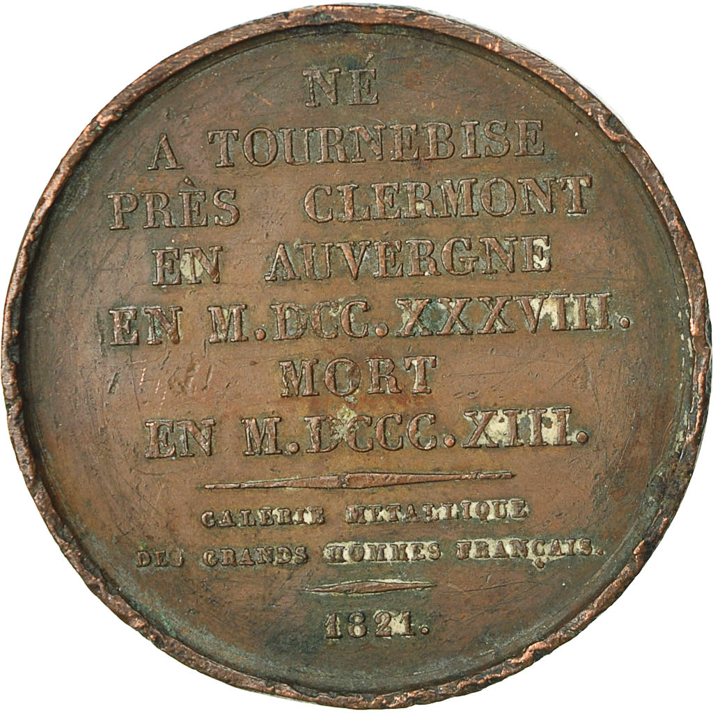 France, Medal, Jacques Delille, Poète Français, 1821, Petit, , Bronze
