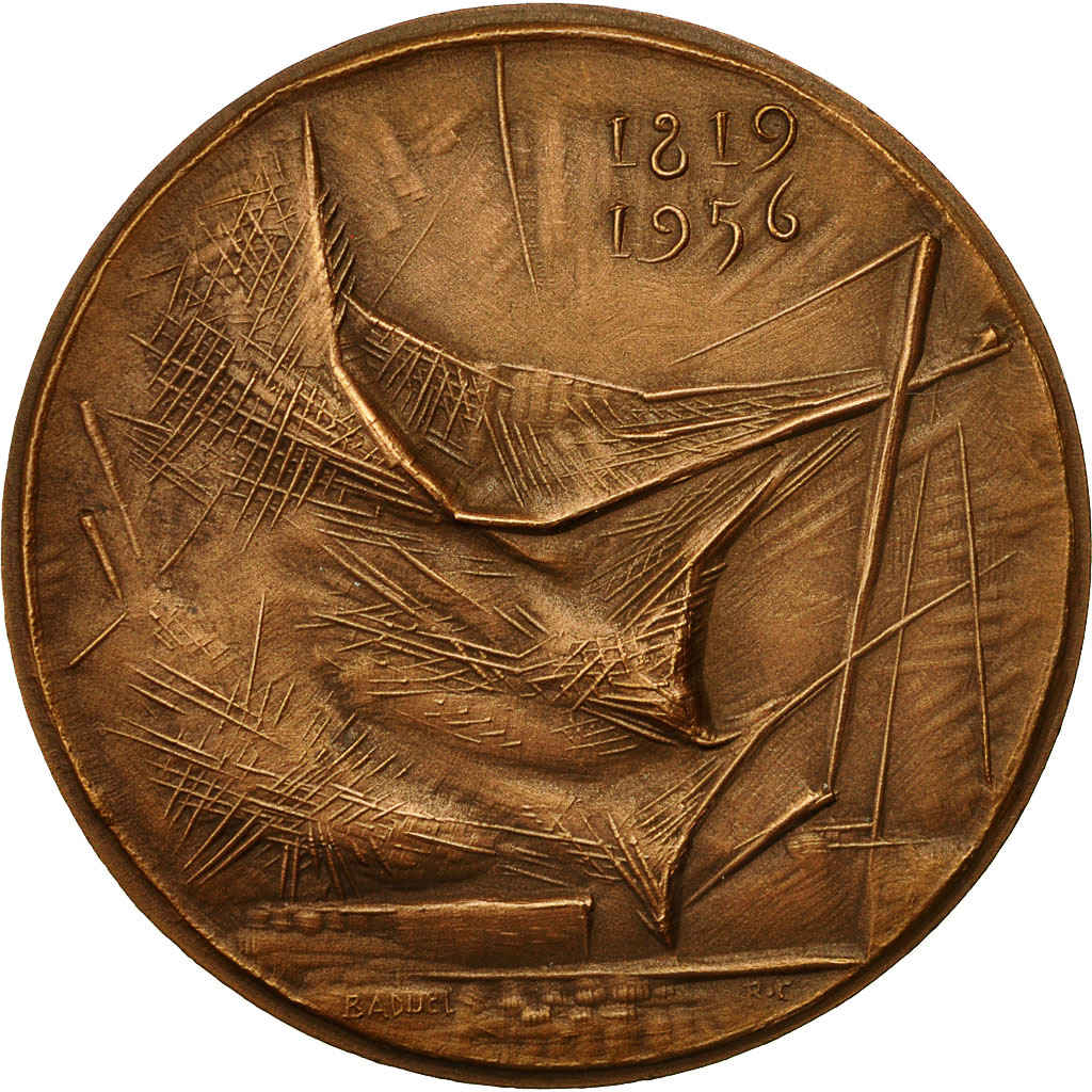 France, Medal, Chambre de Commerce de Boulogne sr mer, Port, 1956, Asselberg