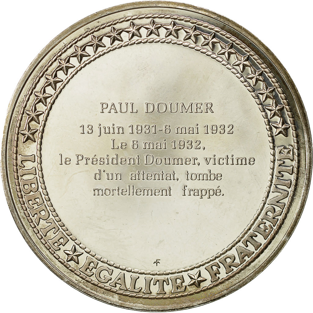 France, Medal, Les Présidents de la République, Paul Doumer, , Silver