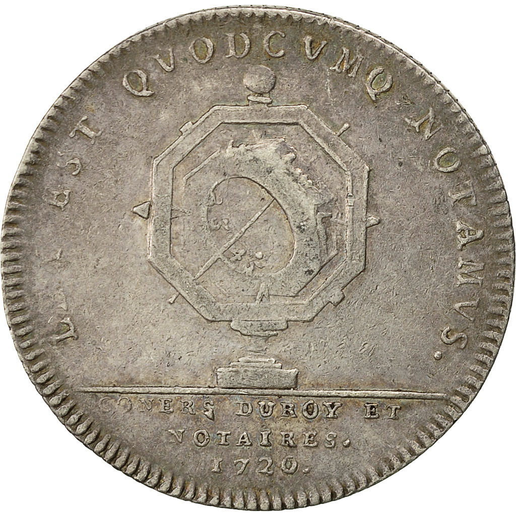 France, Token, Louis XV, Notaires Royaux de Paris, 1720, , Silver