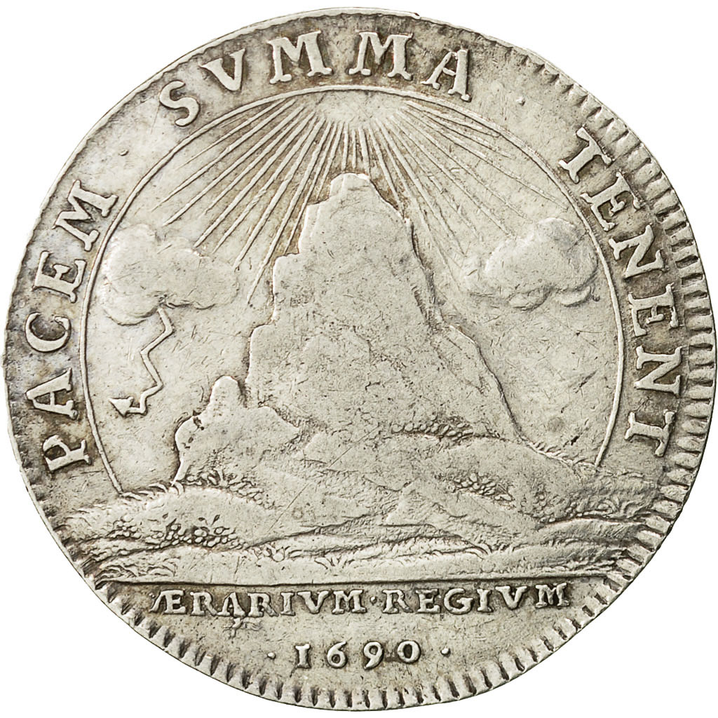 Frankrijk, Token, Louis XIV, Trésor Royal, 1690, ZF, Zilver, Feuardent:1932