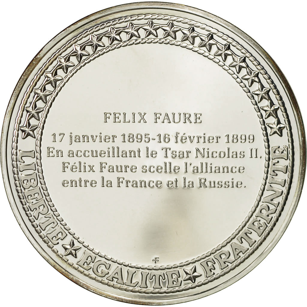 France, Medal, Les Présidents de la République, Félix Faure, , Silver