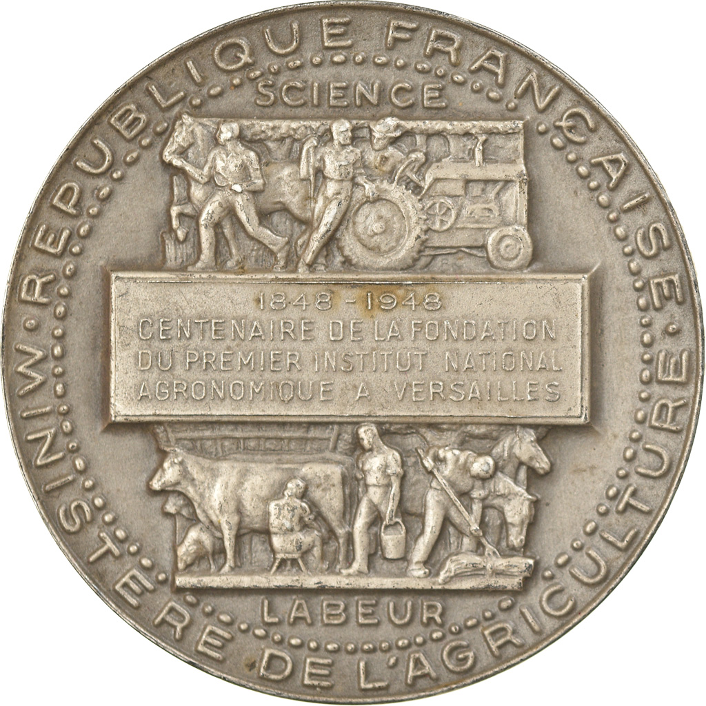 France, Medal, Centenaire de la Fondation du 1er Institut Agronomique