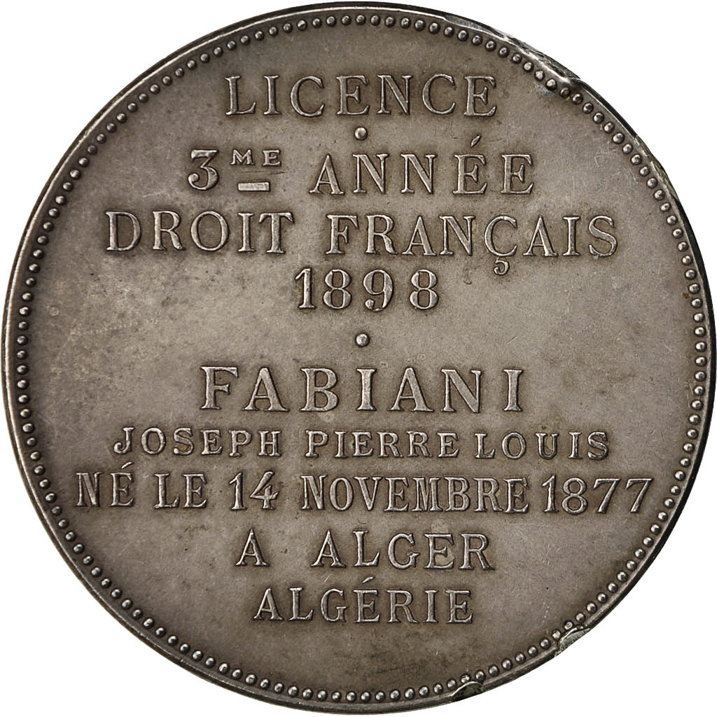 Frankrijk, Medaille, 1898, Zilver, Dubois.A, ZF+