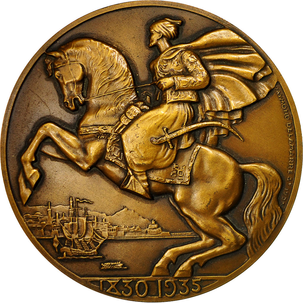 France, Medal, Compagnie Générale Transatlantique, Ville d'Alger, 1935