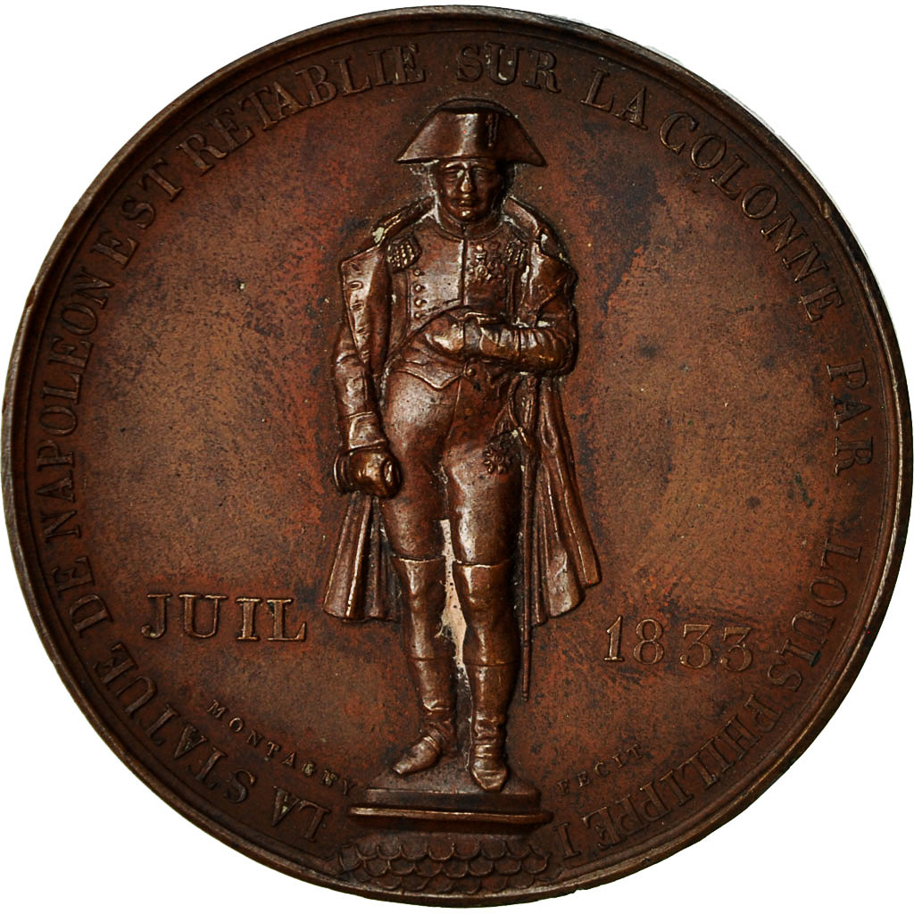 France, Medal, Louis Philippe Ier, Rétablissement de la Statue de Napoléon