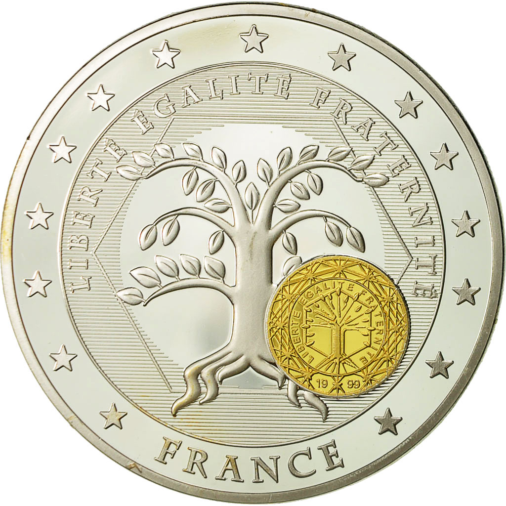 France, Medal, 10 Ans de l'Europe, France, , Copper Plated Silver