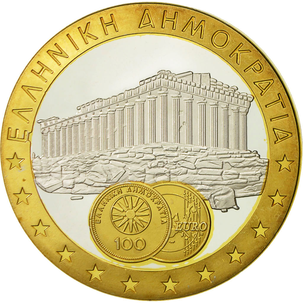 France, Medal, La Grèce dans l'Europe, , Copper Plated Silver